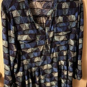 Stylish Blue and Black Women's Top